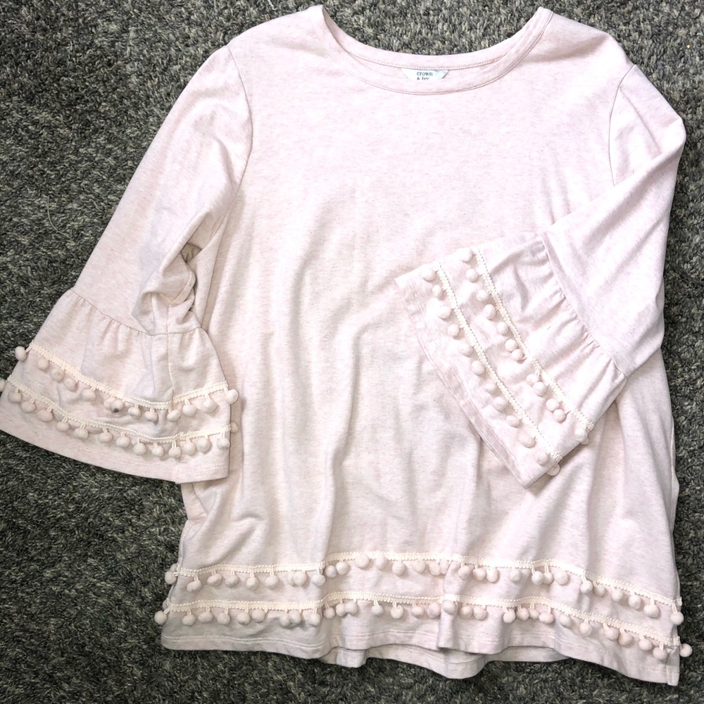 Crown & Ivy Pom Pom Top - 1X